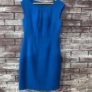 The Limited Dress Women 8 Blue Sheath Career Office Work Sleeveless